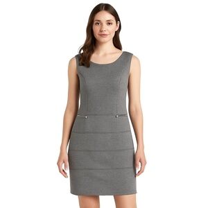 Enfocus Women’s Sleeveless Sheath Dress Black & White Micro-Stripe Knit Size‎ 14